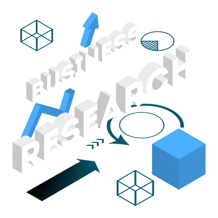 Business Research Banner Creative People Search For Solution Concept Data Analyzing And Planning Isolated Vector Isometric Illustration Illustration