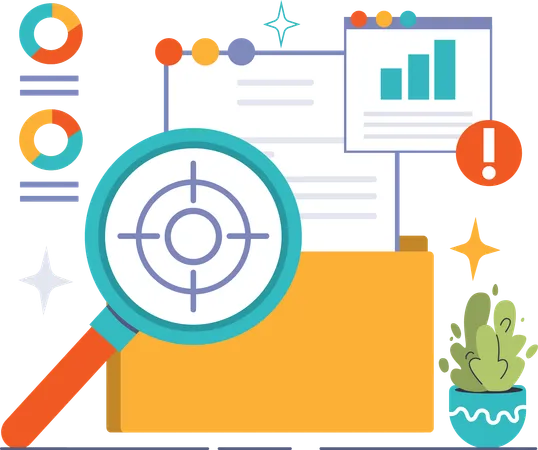 Business research with target  Illustration