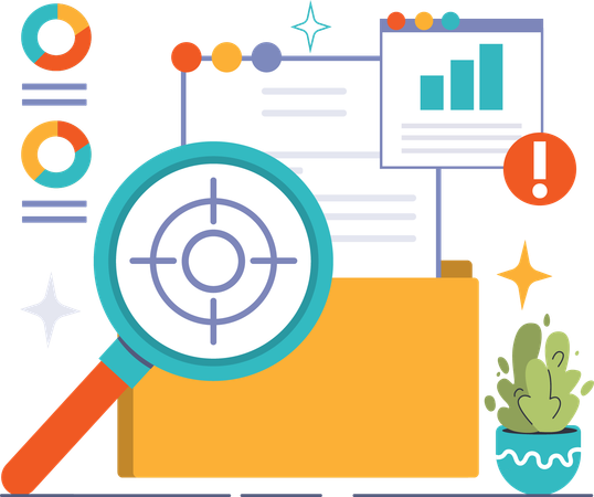 Business research with target  Illustration