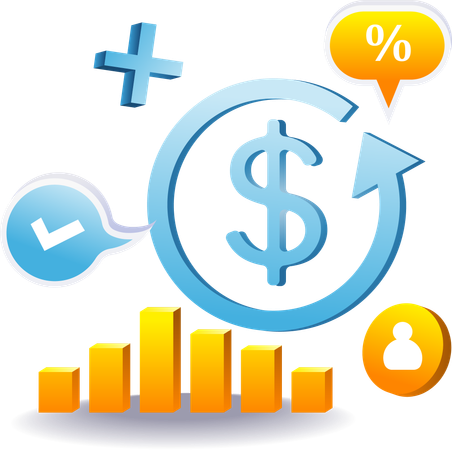 Business revenue growth data graph  Illustration