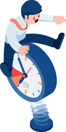 Business Riding Clock  Illustration