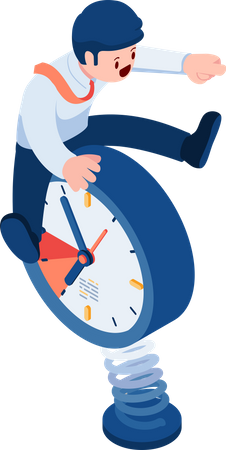 Business Riding Clock  Illustration