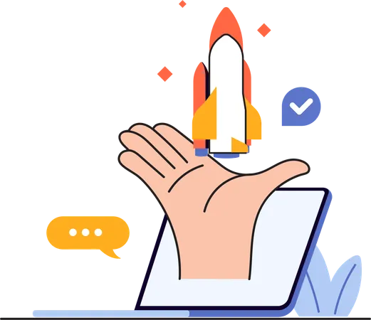 Business Rocket  Illustration