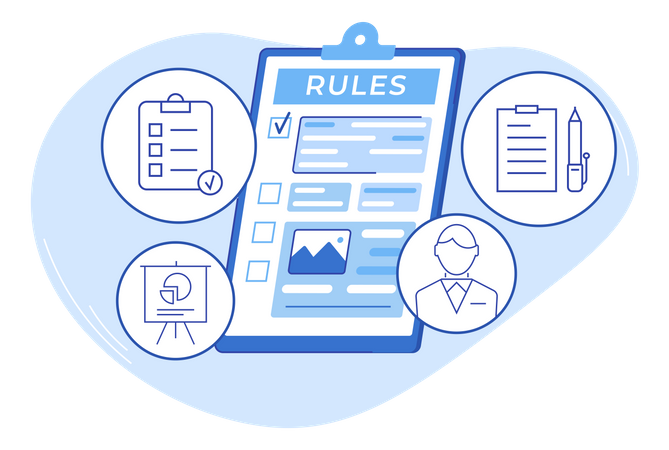 Business rules clipboard Illustration