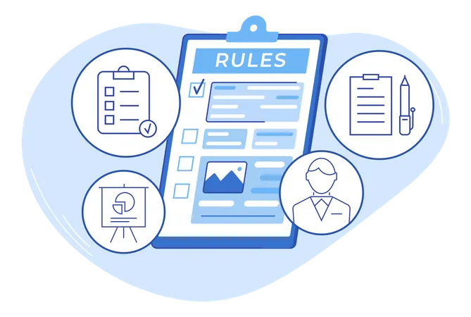Business rules clipboard  Illustration
