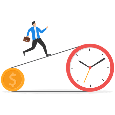 Business running out of time  Illustration