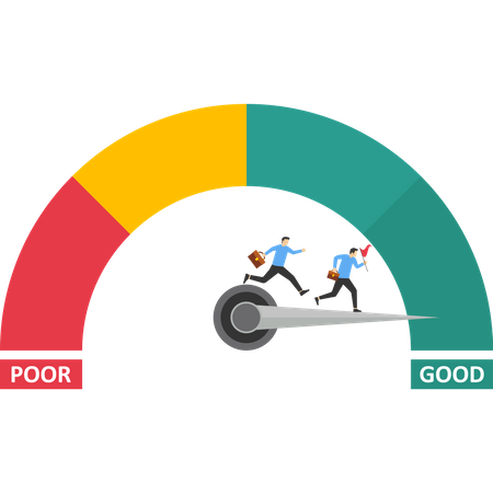 Business satisfaction meter  Illustration