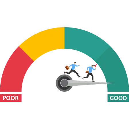 A Business Satisfaction Meter Vector Illustration In Flat Style Illustration
