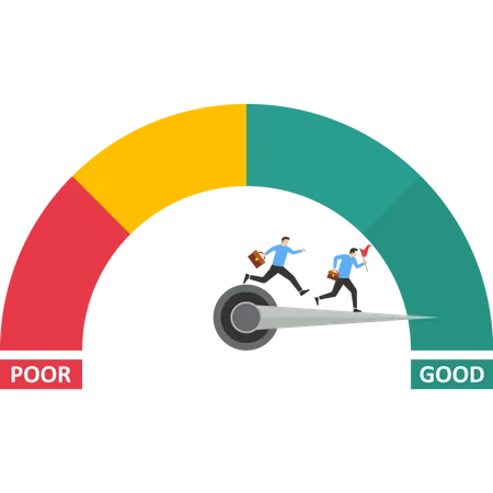 Business satisfaction meter  Illustration