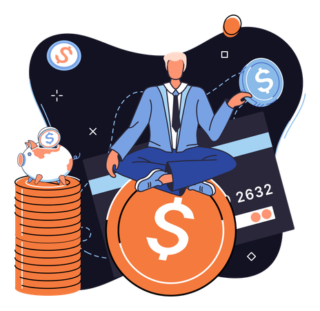 Business saving money  Illustration