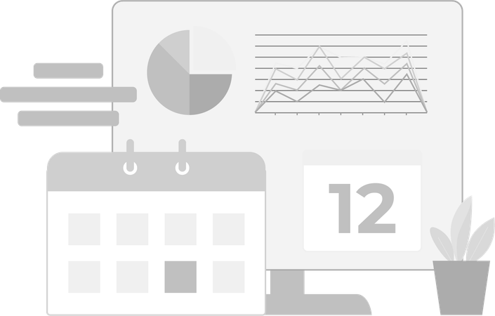 Business Schedule and Analyzing  Illustration
