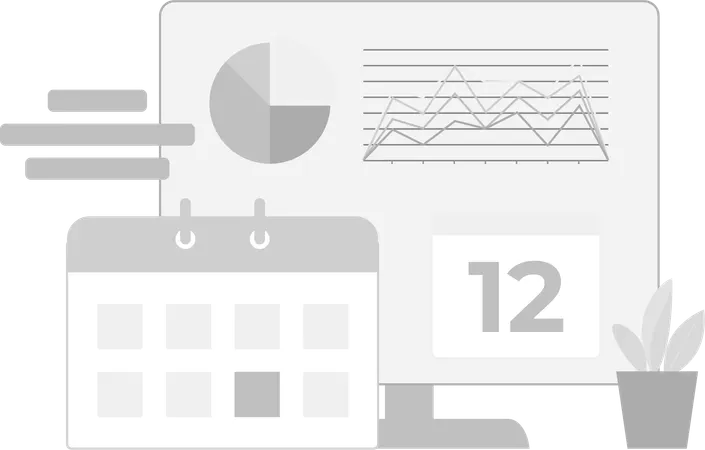 Business Schedule and Analyzing  Illustration
