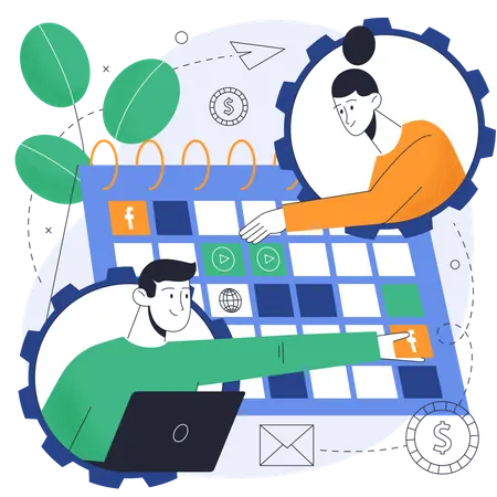 The Process Of Planning Primarily Deals With Selecting The Appropriate Policies And Procedures In Order To Achieve The Objectives Of The Project Scheduling Converts The Project Action Plans For Scope Time Cost And Quality Into An Operating Timetable イラスト