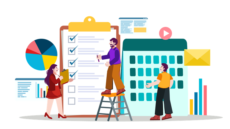 Business schedule and task management  Illustration