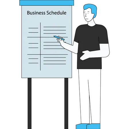 Business schedule board Illustration