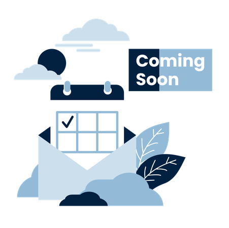Business schedule mail coming soon  Illustration