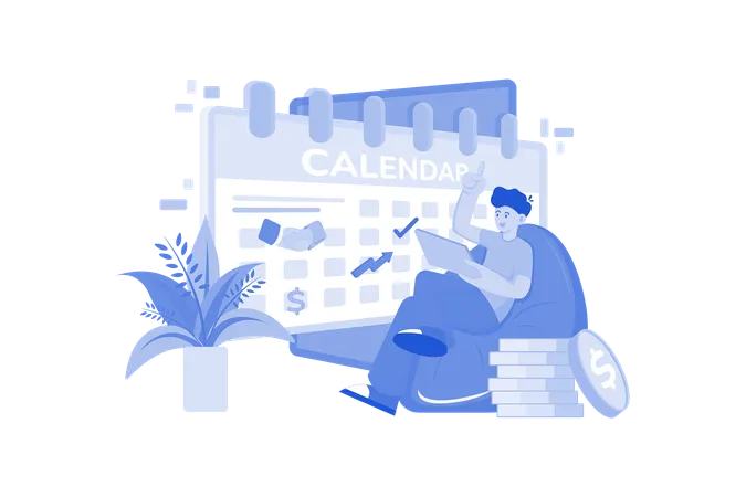 Business Schedule Management Illustration Concept On A White Background Illustration