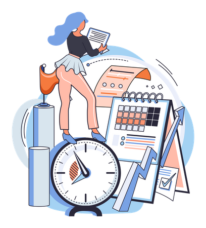 Business schedule management Illustration