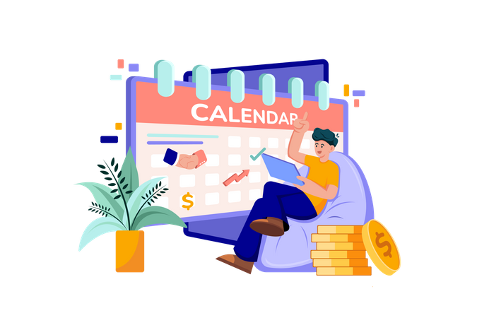 Business schedule management  Illustration