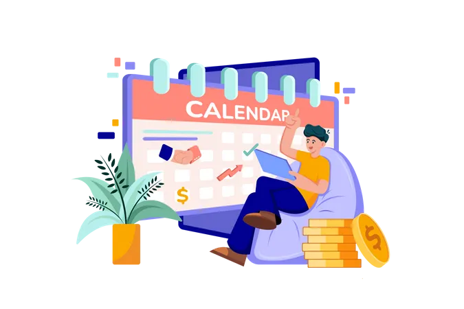 Business schedule management  Illustration