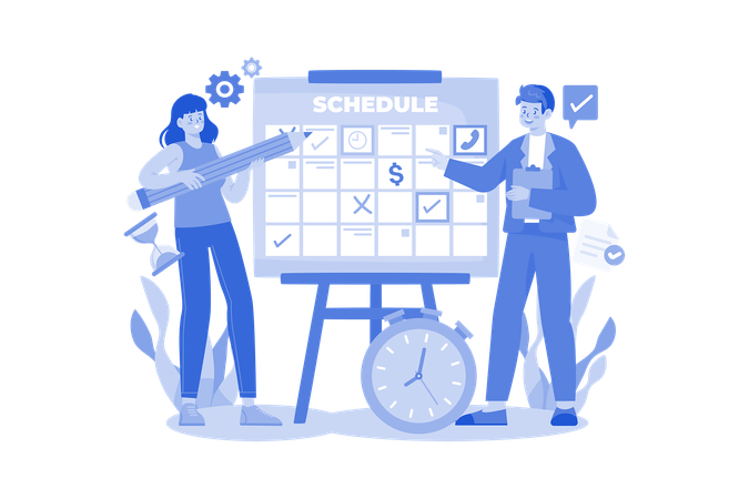Business schedule planning  Illustration