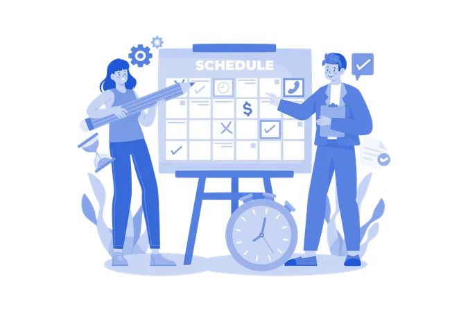 Business Schedule Planning Illustration Concept A Flat Illustration Isolated On White Background Illustration