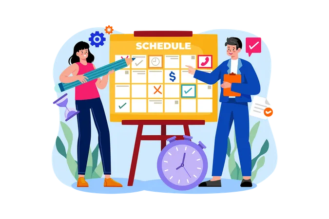 Business schedule planning Illustration
