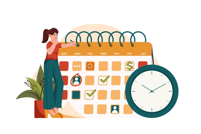 Business schedule planning  Illustration