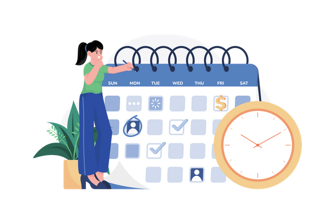 Business schedule planning  Illustration