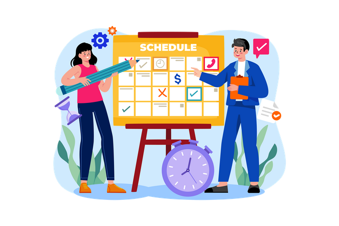 Business schedule planning  Illustration