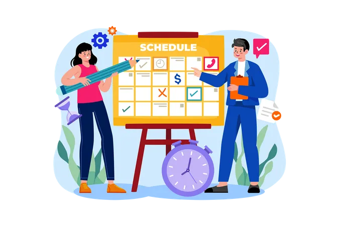 Business schedule planning  Illustration