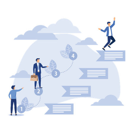 Business scheduled growth steps  Illustration