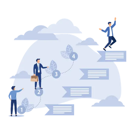 Business scheduled growth steps  Illustration