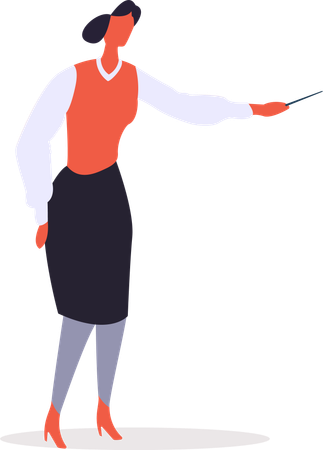 Business Secretary Businesswoman Presenter at Work  Illustration