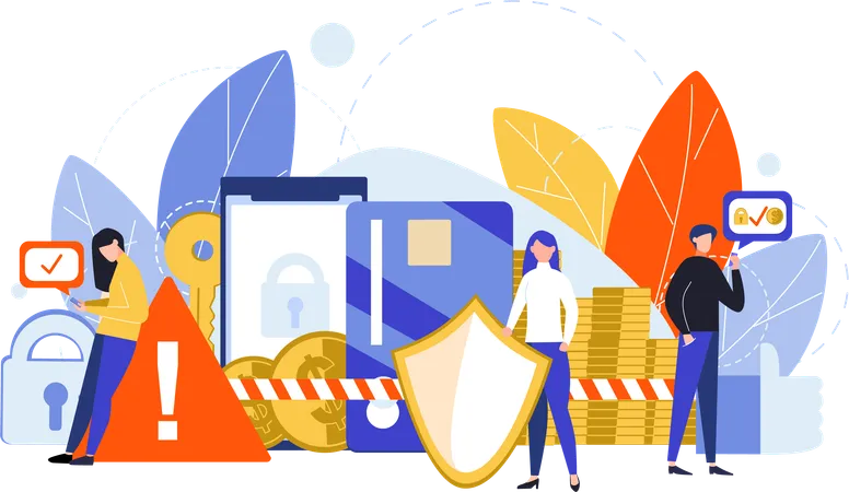 Business security and alert  Illustration