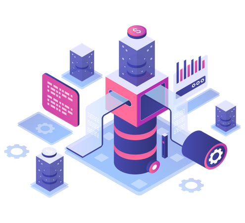 Business server data analysis  Illustration