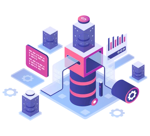 Business server data analysis  Illustration