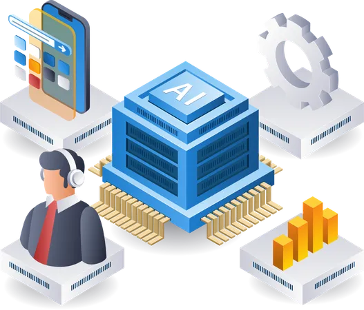 Business server management  Illustration