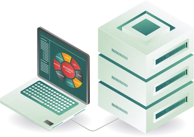 Business server plan analysis network  Illustration