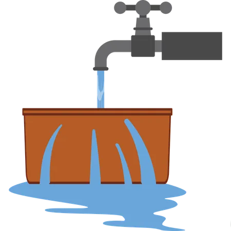 Leaking Bucket Business Shortcomings Business Problem Illustration