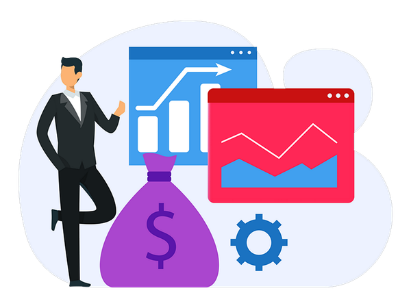 Business showing financial growth  Illustration