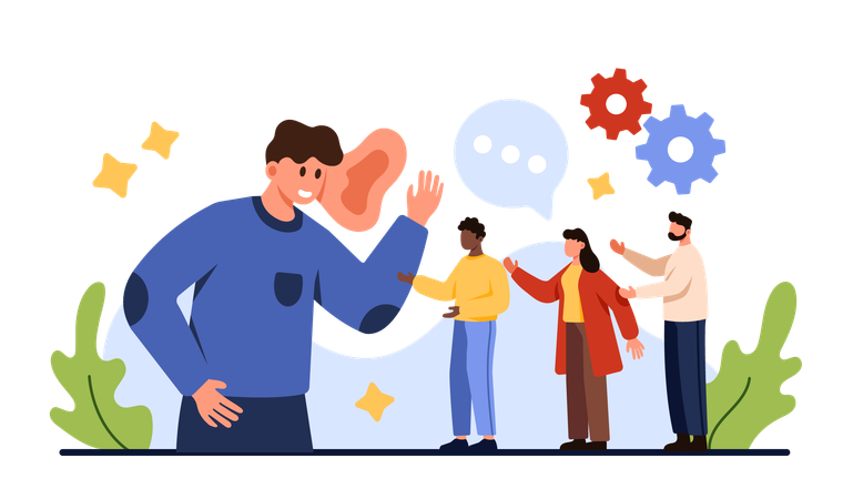 Business skill to listen to suggestions  Illustration
