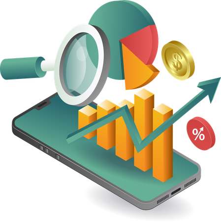 Business-Smartphone-Grafikdatenanalyst  Illustration