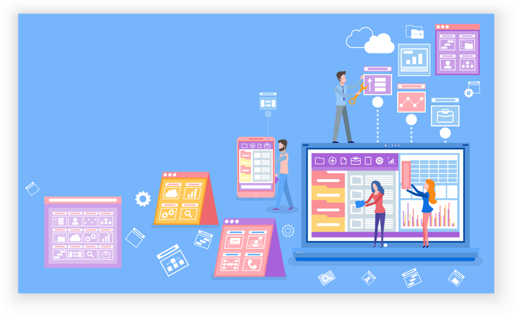 Business Software Solution  Illustration