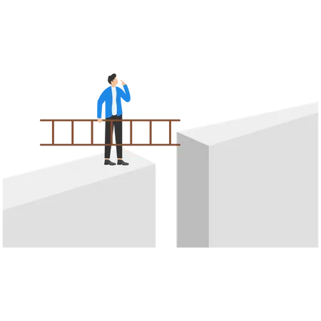 Business Solution Vector Concept With Man Completing The Road Illustration