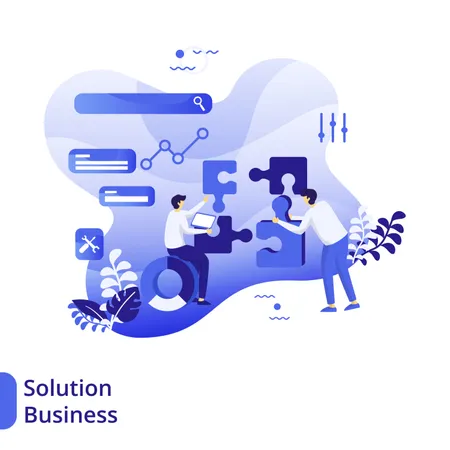 Business Solution Flat Illustration  Illustration