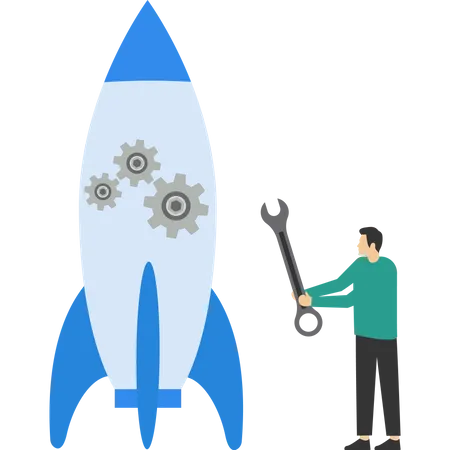 Entrepreneur Hand Grip Wrench Essential To Make Machines Work Well Business Solutions To Fix Problems Expertise And Skills To Drive Success Illustration
