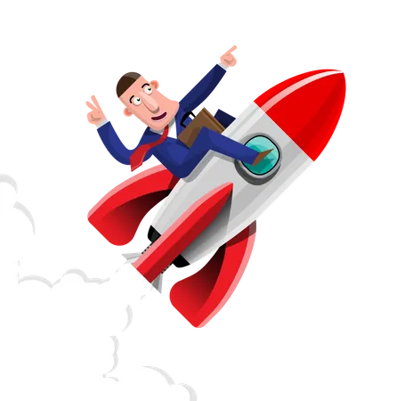 Doing Business With Good Ideas Its Like Having A Rocket Aimed At The Target Clearly And Quickly Targets Every Project Vector Illustration In 3 D Style Illustration
