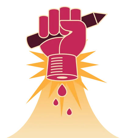 Fist With Pencil Idea Revolution Concept Vector Illustration Illustration
