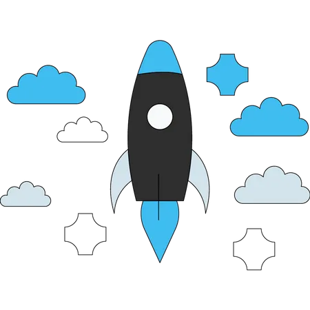 Startup Rocket Is Launching Illustration